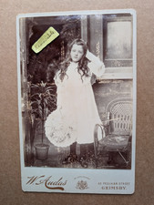 OLD CABINET PHOTO CHILDREN GIRL DRESS HAT GRIMSBY SOCIAL HISTORY BX 15