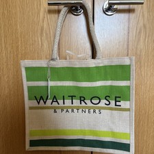 WAITROSE Green Stripe JUCO SHOPPING BAG NEW