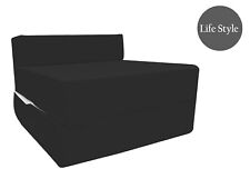Fold Out Single Chair Z Bed Sofa Guest Futon Chair Bed Lounger Foam BLACK