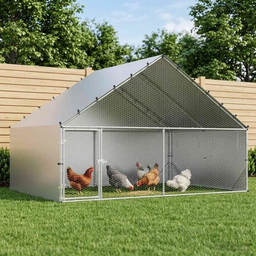 Chicken coop silver galvanised - chicken,