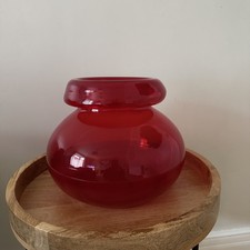 Vintage 1999 large Ikea Stockholm Large Red Glass Vase 18347