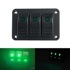 3 Gang 12V/24V LED Green