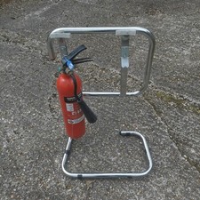 Chrome Double Fire Extinguisher Stand With Brackets - Used