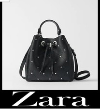 Zara black faux leather bucket - zara,