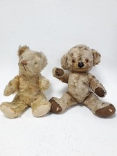 Vintage Jointed Teddy Bears Plush Soft Toy Collectibles 1950s-60s x 2