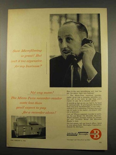 1956 burroughs microfilm - burroughs,