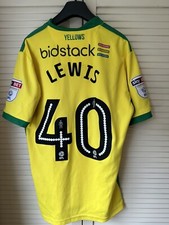 MATCH WORN 2016-17 Norwich City Home Shirt Jamal LEWIS 40