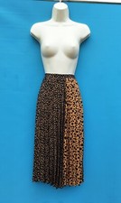 PLEATED SKIRT,FLARED,SWING,50S,60S,70,80S,90S VINTAGE LOOK,TAN/BLACK,SIZE 8-10