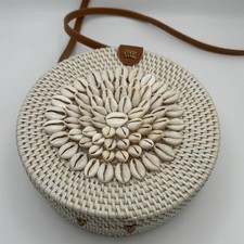 Handwoven Round White Rattan