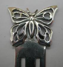 Lovely Solid Silver 925 Bookmark With A Butterfly Topper - Paper Money Clip