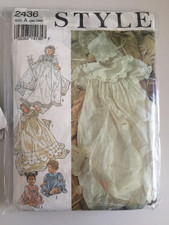 #CUT STYLE CHRISTENING GOWN 2436 - SIZE 3-18 MONTHS -CUT TO 6-9 MONTHS