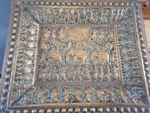Vintage indian brass - vintage, tray