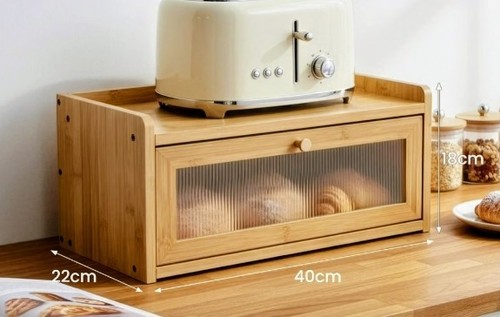 Wooden bread bin large - wooden,