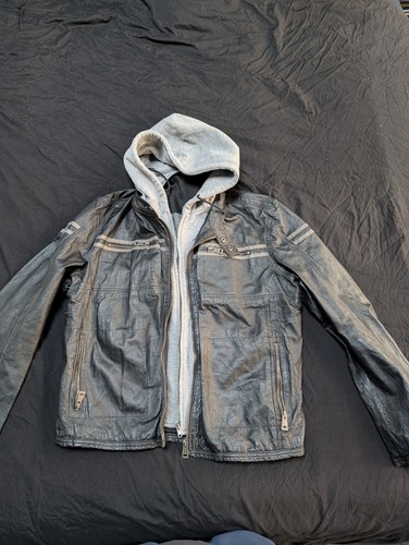 Men genuine leather jacket - men's,