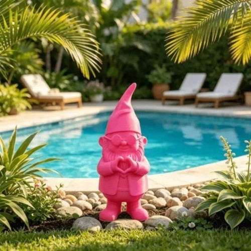 Pink heart gnome - pink,