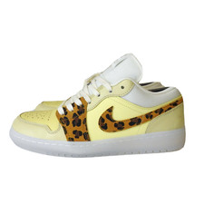 Nike Air Jordan 1 Low Snkrs Day - UK 7.5 - Leopard Print Lemon Drop
