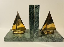 Green Marble Brass Sailboat