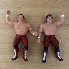 WWF WWE BRITISH BULLDOGS WRESTLING FIGURES DYNAMITE KID LJN  VINTAGE 8"