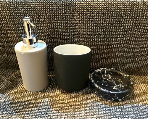 3pc bathroom set - bathroom, soap