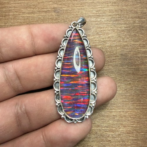 Black opal pendant pear drop - black, pendant,