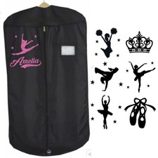 Personalised Dance Gymnastics Costume Dress Cover Glitter Suit Bag Cheerleading 