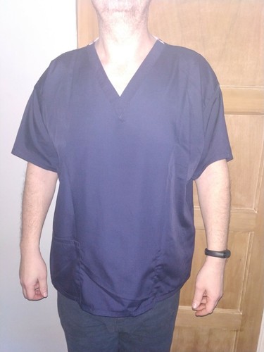 Unisex navy blue scrub tunic - navy,