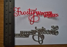 'Frosty Winter Wishes' sentiment die set metal cutting dies UK seller fast post