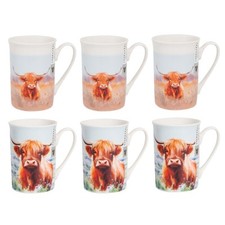 Pack of 6 Highland Cow Print