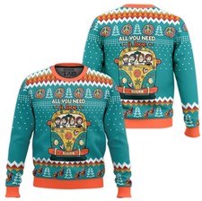 All You Need Is Love Hippie The Beatles Ugly Christmas Sweater US1764