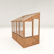 8 X 4 Wooden Lean To Greenhouse Tounge & Groove Shiplap Premium Greenhouse
