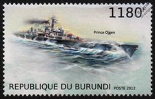 PRINZ EUGEN (Prince Ojgen/Eugene) WWII German Heavy Cruiser Warship Ship Stamp