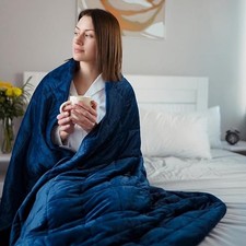 Large weighted blanket navy