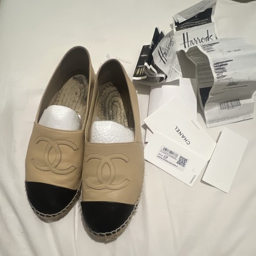 Chanel beige black leather - chanel, beige/black