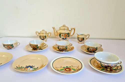 Gold and flowers vintage - , set