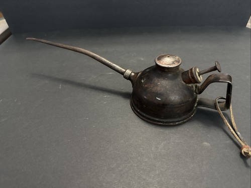 Copper oil can - pump, handle