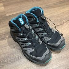 Salomon Synapse Womens High Top Hiking Shoes Boots Grey Green 6.5
