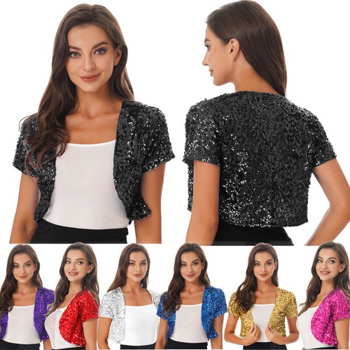 Woman sequin shrug - sequin, short
