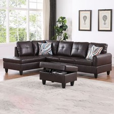 Faux Leather Sectional Sofa