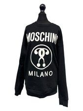 MOSCHINO COUTURE Black Cotton Crew Neck Graphic Print Casual Jumper Size 36 H30 