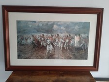 Framed print large  "Scotland Forever"  Battle of Waterloo 