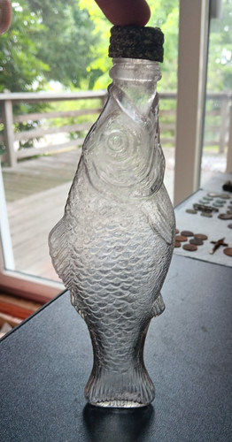 Figural fish whiskey nip - figural,