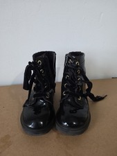GIRLS H&M BLACK PATENT ANKLE