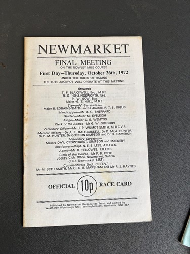 Newmarket racecard october - newmarket,