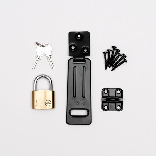 Yale hasp and brass padlock - hasp,