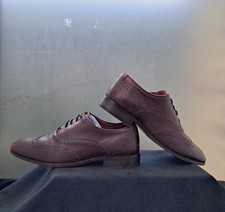 Reiss Shoes. Mens Leather Brogues, Maroon, Size 8.