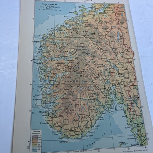 1950 map south norway - of,