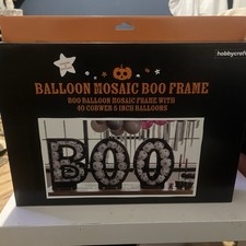 Halloween Balloon Mosaic Stand Kit Black BOO  | Spooky Cobweb Party