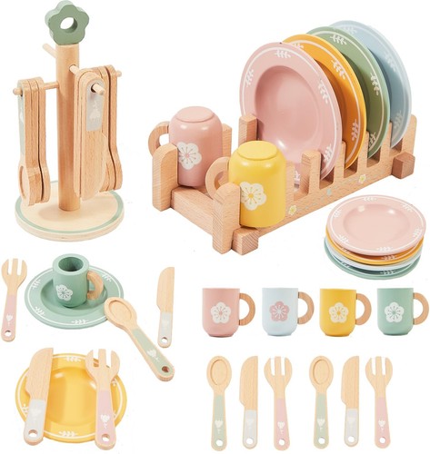 Wooden tea set for - wooden,