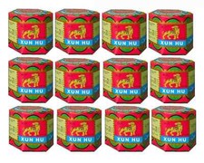 12 x 18g Xun Hu Red / White Tiger Balm Ointment Relief For Ache & Pains Dragon