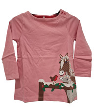 Ex Boden Christmas Dress Tunic Girls Pink NEW 2-10 Years